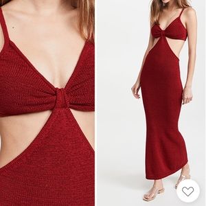 Cult Gaia Serita Knit Cutout Maxi Dress XS Red